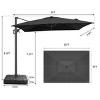 Pellebant 9x11FT Cantilever Umbrella Outdoor 360 Degree Rotation Offset Umbrella 6 Heights Adjustable with Base Black - 2 of 4