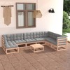 vidaXL Patio Dining Set Outdoor Dining Set Chair with Cushions for Garden - Natural With Cushions - 2 of 4