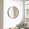 24"x24" Round Bathroom Mirror with Aluminum Alloy Frame, Wall Mounted Vanity Mirror for Bedroom Living Room Entryway, Black - 3 of 4