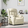 vidaXL Massage Recliner Chair, Adjustable Recliner with 6-Point Vibration Massage, Cream Leather - 2 of 4