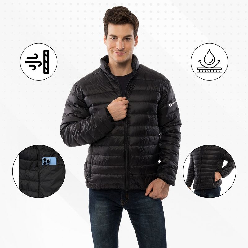 Alpine Swiss Niko Mens Down Alternative Jacket Puffer Coat Packable Warm Insulation & Lightweight, 2 of 10