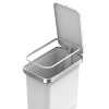 LunaLulinlk White (2-pack) 2.5-gallon plastic step-style trash can for bedroom, bathroom and office - 3 of 4