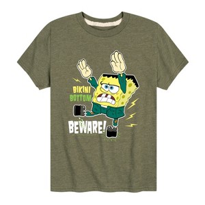 Boys' - SpongeBob SquarePants - Bikini Bottom Beware Short Sleeve Graphic T-Shirt - 1 of 4