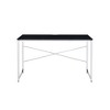 Royal Hampton Writing Desk with X Shaped Crossbar Support, Black and White - 4 of 4