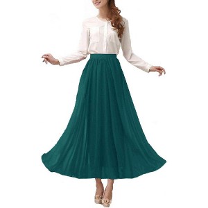 Women's Retro Chiffon Maxi Skirt - Beach Ankle Length Flowy Long Skirt Jasper - 1 of 4