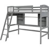 Streamdale Twin size Loft Bed with Storage Shelves, Desk and Ladder, Gray - 4 of 4
