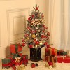 TackView Artificial Christmas Tree with 78 Warm White LED Lights, Pre-Lit Fiber Optic with Snowflakes and Red Berries - 4 of 4
