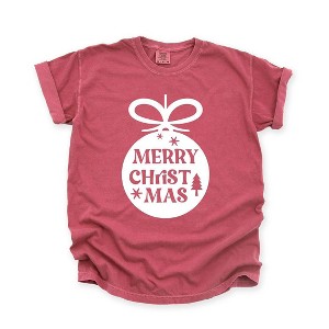 Simply Sage Market Women's Merry Christmas Ornament Short Sleeve Garment Dyed Tee - 1 of 4