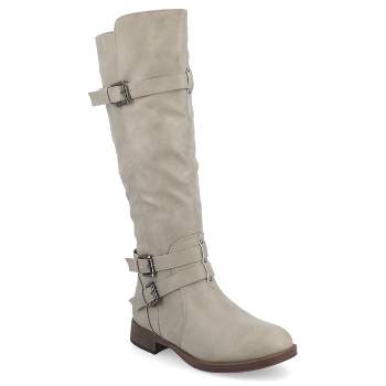 Journee Collection Womens Bite Stacked Heel Riding Boots