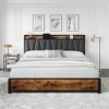 Whizmax Bed Frame with Storage, Linen Upholstered Headboard, 4 Drawers, Charging Station, No Box Spring Needed, Easy Assembly, Vintage Brown - 4 of 4