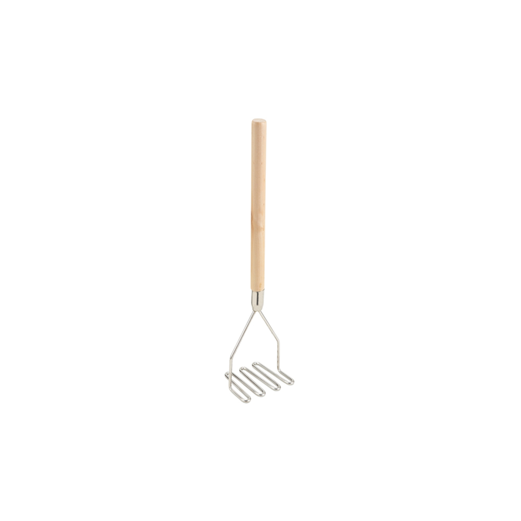 Winco Potato Masher with Wooden Handle, Square, 4.5"