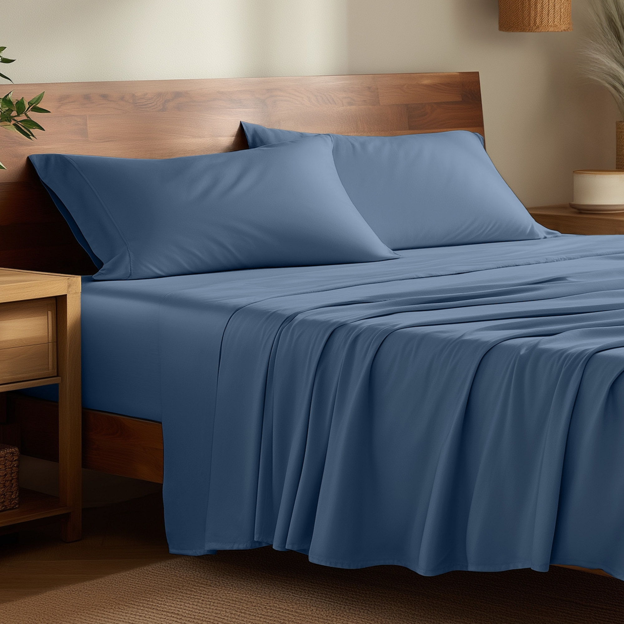 Ultra-Soft Rayon from Bamboo Sheet Set by Bare Home - Queen, Coronet Blue