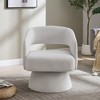 Lyngins Swivel Accent Chairs with Armrest,Upholstered Swivel Reading Chairs with Open Backrest,Velvet Barrel Chairs for Bedroom,Living Room - 2 of 4