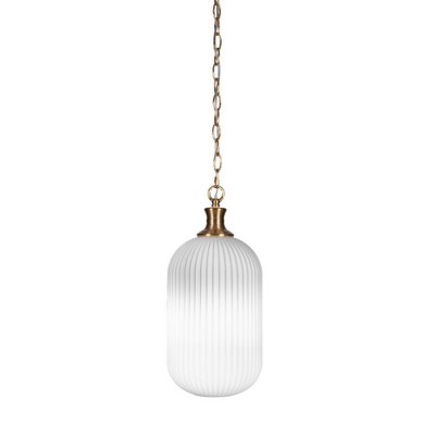 Toltec Lighting Carina 1 - Light Pendant in  New Aged Brass with 8.25" Opal Frosted Shade