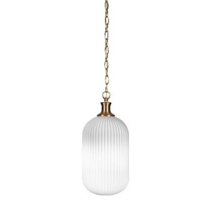 Toltec Lighting Carina 1 - Light Pendant in  New Aged Brass with 8.25" Opal Frosted Shade - 1 of 1
