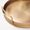 Beveled 11.9" Round Metal Decor Tray Brass Finish - Hearth & Hand™ with Magnolia: Elegant Farmhouse Style, Not for Food Use - 4 of 4