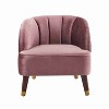 CAVINAS Velvet Fabric Accent Chair with Mid-Height Backrest,Modern Upholstered Barrel Living Room Chairs,Reading Chairs for Living Room - 2 of 4