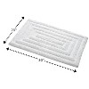 Knightsbridge Stylish And Comfortable All Season Traditional Racetrack Design Cotton Bath Rug, White - 2 of 4