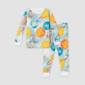 Burt's Bees Baby® Baby Boys' 2pc Outerspace Snug Fit Pajama Set - Aqua Blue