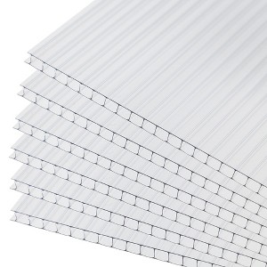 Aoodor 6Pcs Polycarbonate Greenhouse Panels, Waterproof, UV Protected Reinforced Twin-Wall Clear Sheets for Durability - 1 of 4