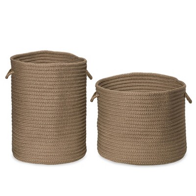 Colonial Mills Clean & Dirty Woven Hamper Set-2 - Café Tostado 17"x17"x22" 19"x19"x15"