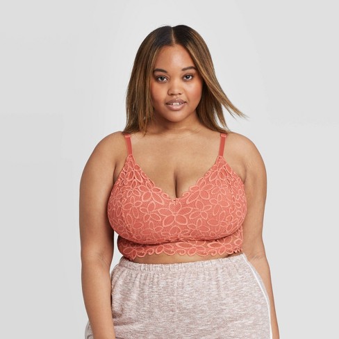 Women's Plus Size Lace Bralette - Colsie™ Wavelight Red : Target