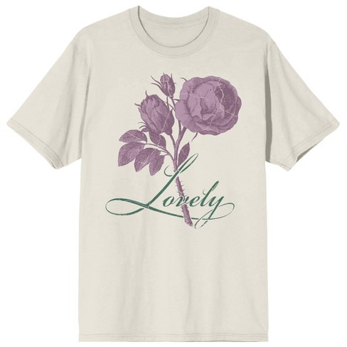 Vintage Rose Lovely Crew Neck Short Sleeve Tofu Unisex Adult T-shirt-Small