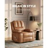 Recliner Chair for Adults, Overstuffed Manual Recliner with Cup Holder and Side Pockets, Vintage Upholstered Single Sofa for Living Room - 3 of 4