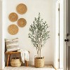 4/5/6/7FT Artificial Olive Tree, Faux Silk Plant with Natural Wood Trunk, Lifelike Fruits, Imitation Ceramic Planter & Green Moss for Home Office - 3 of 4