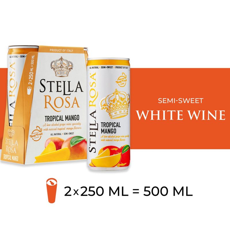 Stella Rosa Tropical Mango Wine - 2pk/250ml Cans, 3 of 15