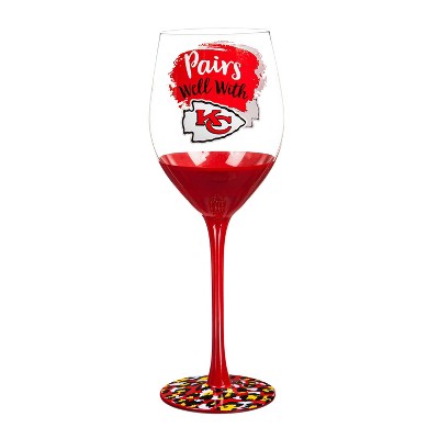 Kansas City Chiefs 17oz Wine Glass Stemless - Boxed