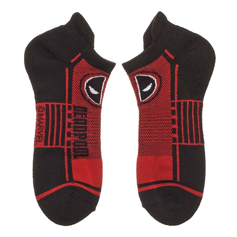 Marvel Deadpool Socks Men's Athletic 3 Pack Ankle Socks Multicoloured, 3 of 5