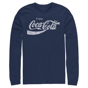 Mens Coca Cola Distressed Enjoy Long Sleeve Shirt - 1 of 4