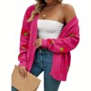 Coolmee Women's Plus Size Strawberry Print Casual Long Sleeve Open Front Knit Cardigan Sweater - 4 of 4