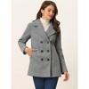 Allegra K Women's Long Sleeves Double Breasted Button Winter Outerwear Pea Coat - 2 of 4