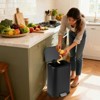 EcoSummer 13.2 Gal Stainless Steel Trash Can, Fingerprint-Proof, Soft-Close Lid, Foot Pedal, Removable Inner Bucket, Black. - 3 of 4
