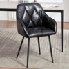 FONTOI Upholstered Dining Chairs Set of 2, Vintage Kitchen Chairs with Armrests, Easy to Assemble&Clean, for Living Room, Black, 20.47"*33.85"*21.25" - 4 of 4