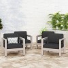 Aviara 4pk Aluminum Club Chairs: Weather-Resistant Patio Seating - Christopher Knight Home - 2 of 4