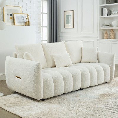 Beige Cloud Couch Sectional,5 Seater Sofa Set 3 +1 +1,living Spaces
