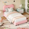 Twin/Full/Queen Size Bed Frame for Kids w/ Velvet Upholstered Headboard, Cute Low Profile Platform Bed for Girls and Boys - 4 of 4