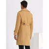 Lars Amadeus Men's Winter Notched Lapel Double-Breasted Long Coats - 3 of 4