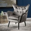 CAVINAS Modern Tufted Curved Wingback Chair, Velvet Armchair, Single Sofa Chair, Comfy Reading Chair for Bedroom, Living Room - 2 of 4