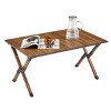 37'' Brown Folding Aluminum Outdoor Table with Roll-Up Top and Carry Bag for Camping,Picnics,Beach or Patio Use-The Pop Home - 3 of 4