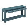 PAGED 63" Rustic Chic Console Table with 4 Drawers & Lower Shelf, Entryway Table with Storage, Solid Wood Entryway Sofa Table - 3 of 4