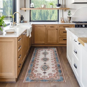 Gertmenian Crystal Print Dainty Medallion Traditional Oriental Printed Multi-Colored Area Rug - 1 of 3