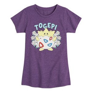 Girls' - Pokémon - Floral Togepi Fitted Short Sleeve Graphic T-Shirt - 1 of 4
