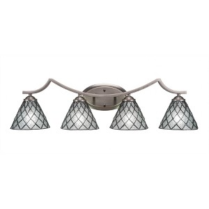 Toltec Lighting Zilo 4 - Light Vanity in  Graphite with 7" Diamond Ice Art Glass Shade - 1 of 1
