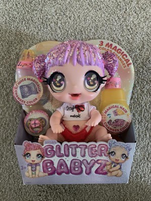 Mga Glitter Babyz Melody Highnote Baby Doll With 3 Magical Color