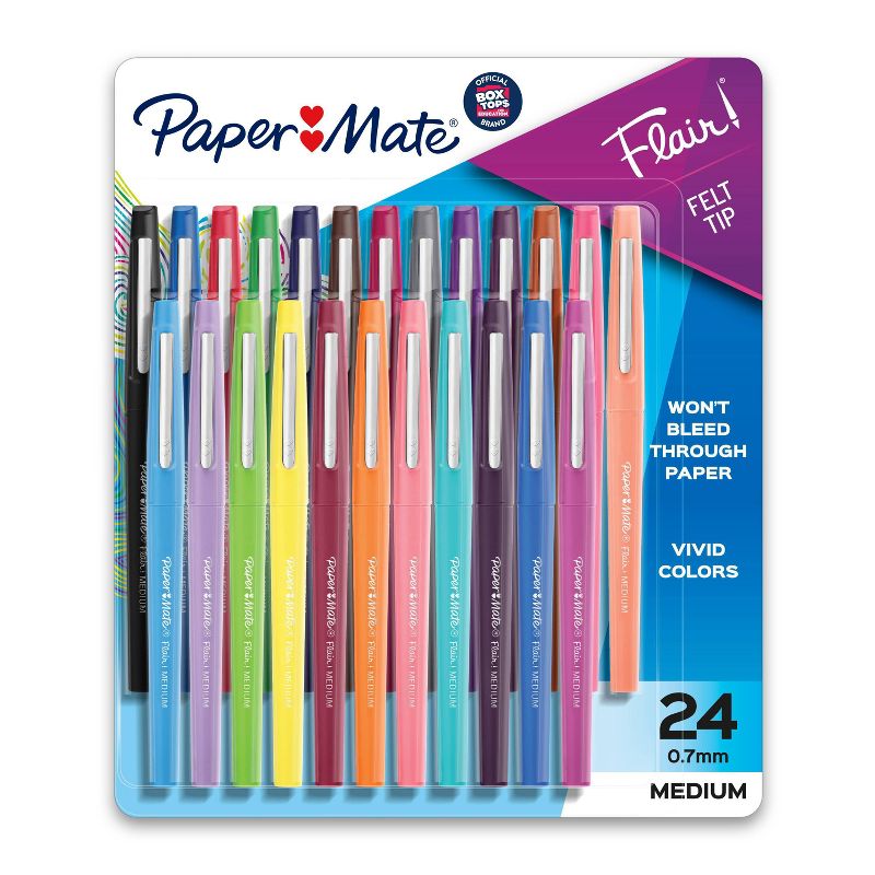 Paper Mate Flair 24pk Felt Pens 0.7mm Medium Tip Multicolored, 1 of 16