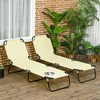 Outsunny Folding Chaise Lounge Pool Chairs, Set of 2 Outdoor Sun Tanning Chairs, Five-Position Reclining Back, Steel Frame & Oxford Fabric - 3 of 4